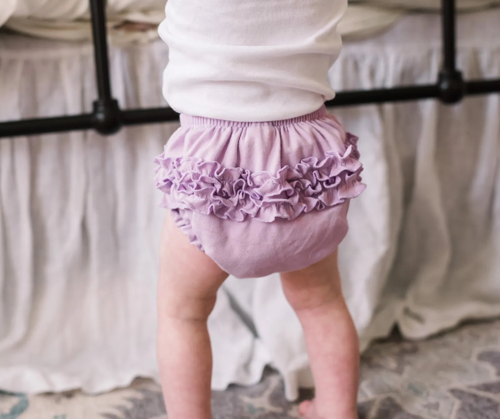 Girls Soft Cotton Ruffle Diaper Cover | Pink