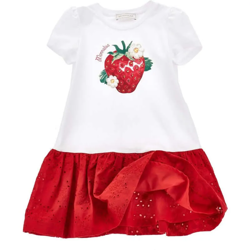 Girls Strawberry Jersey Dress