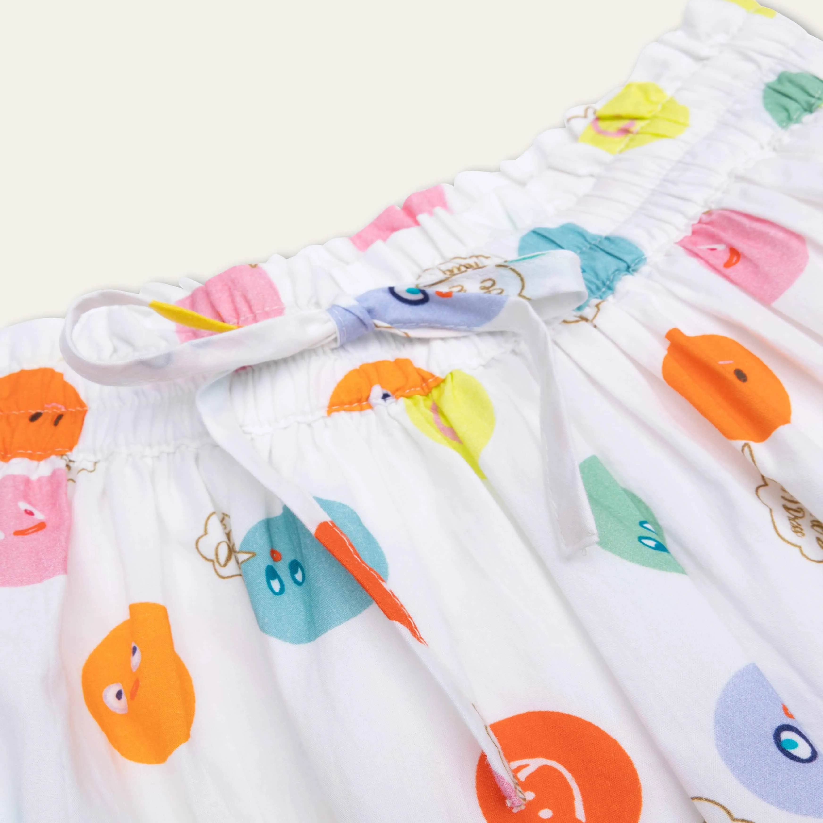 Girls White Spot Skirt