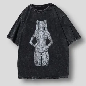 Gothic Ink: Oversized Graphic Tee