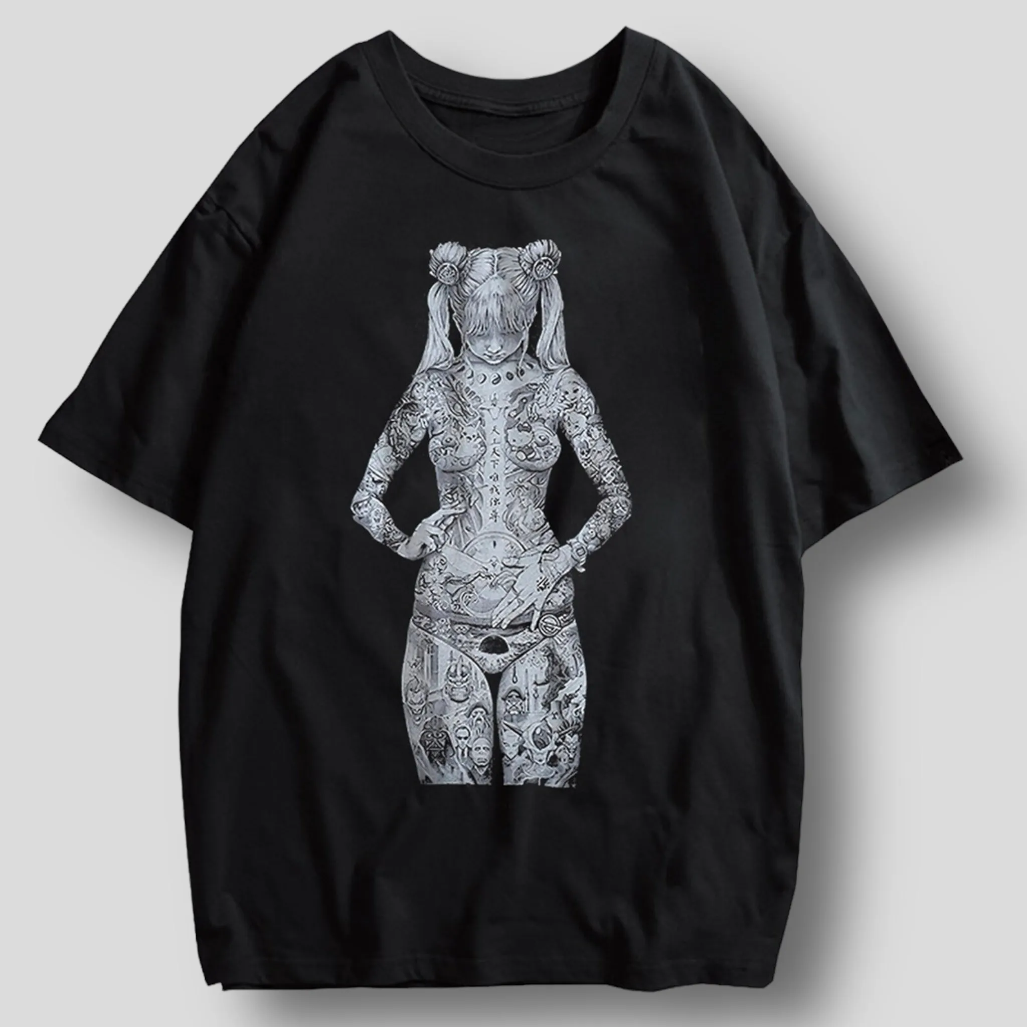 Gothic Ink: Oversized Graphic Tee