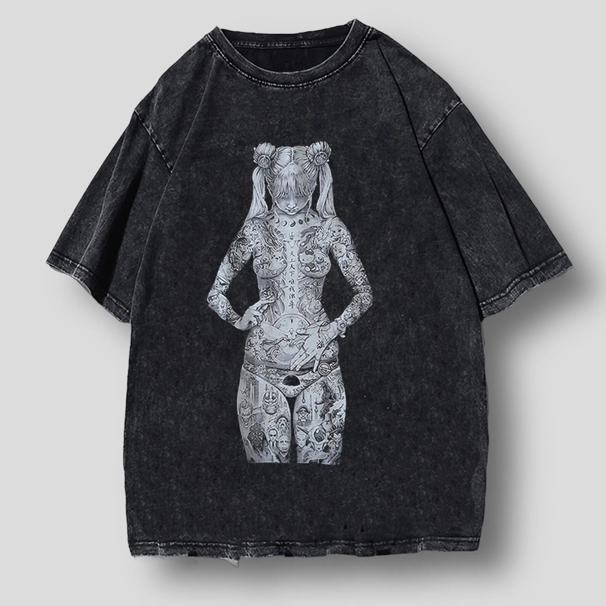 Gothic Ink: Oversized Graphic Tee