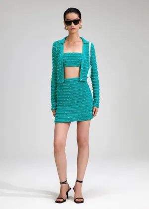 Green Beaded Knit Jacket
