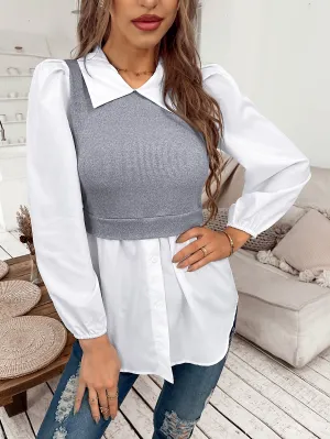 Grey Towfer Detail Shirt