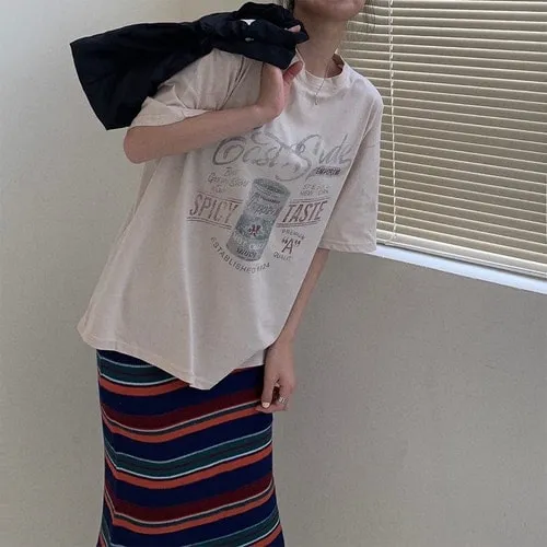 Halajuku Letter Printed Loose T-shirts