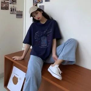 Halajuku Letter Printed Loose T-shirts