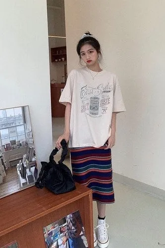 Halajuku Letter Printed Loose T-shirts