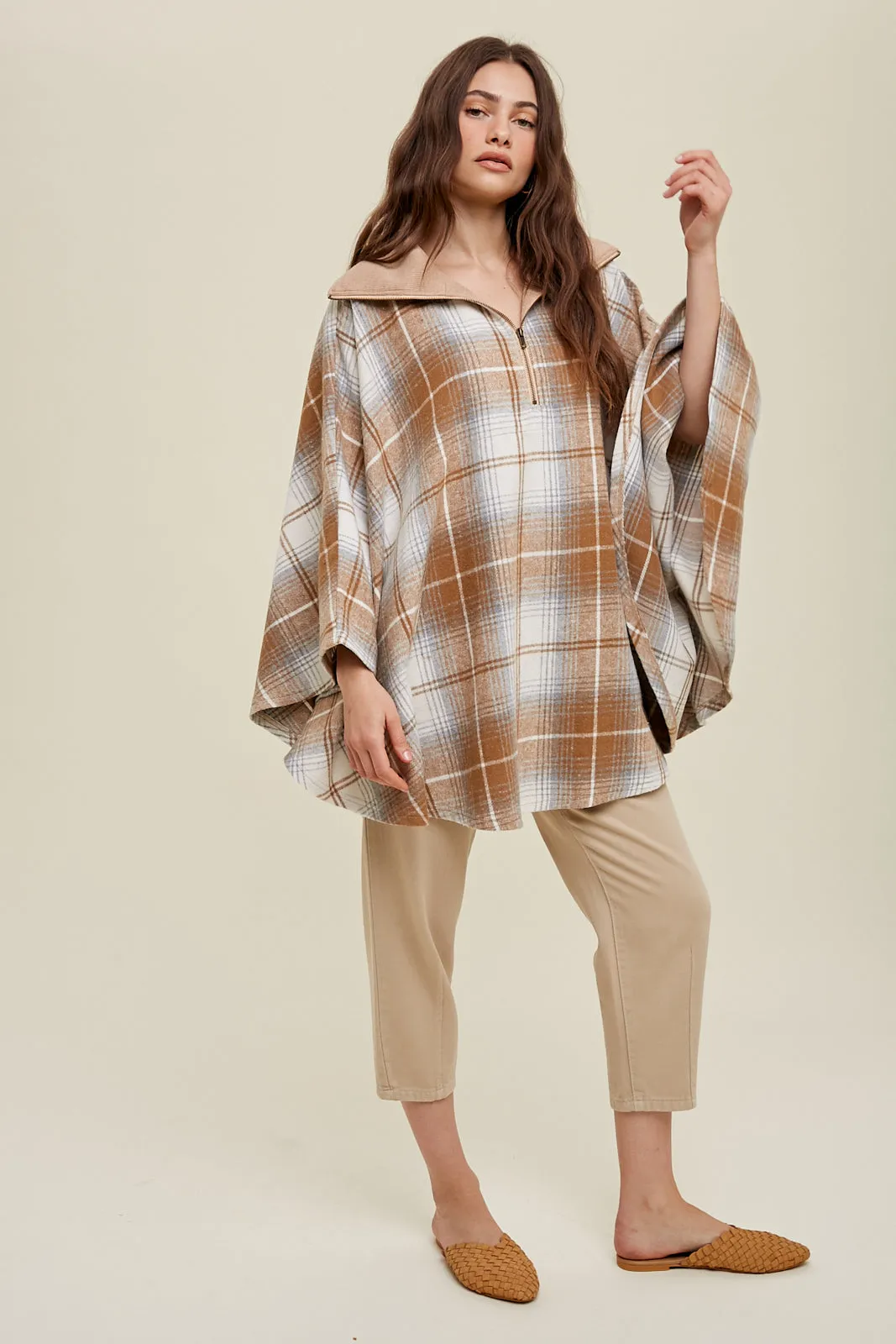 Half Zip Poncho