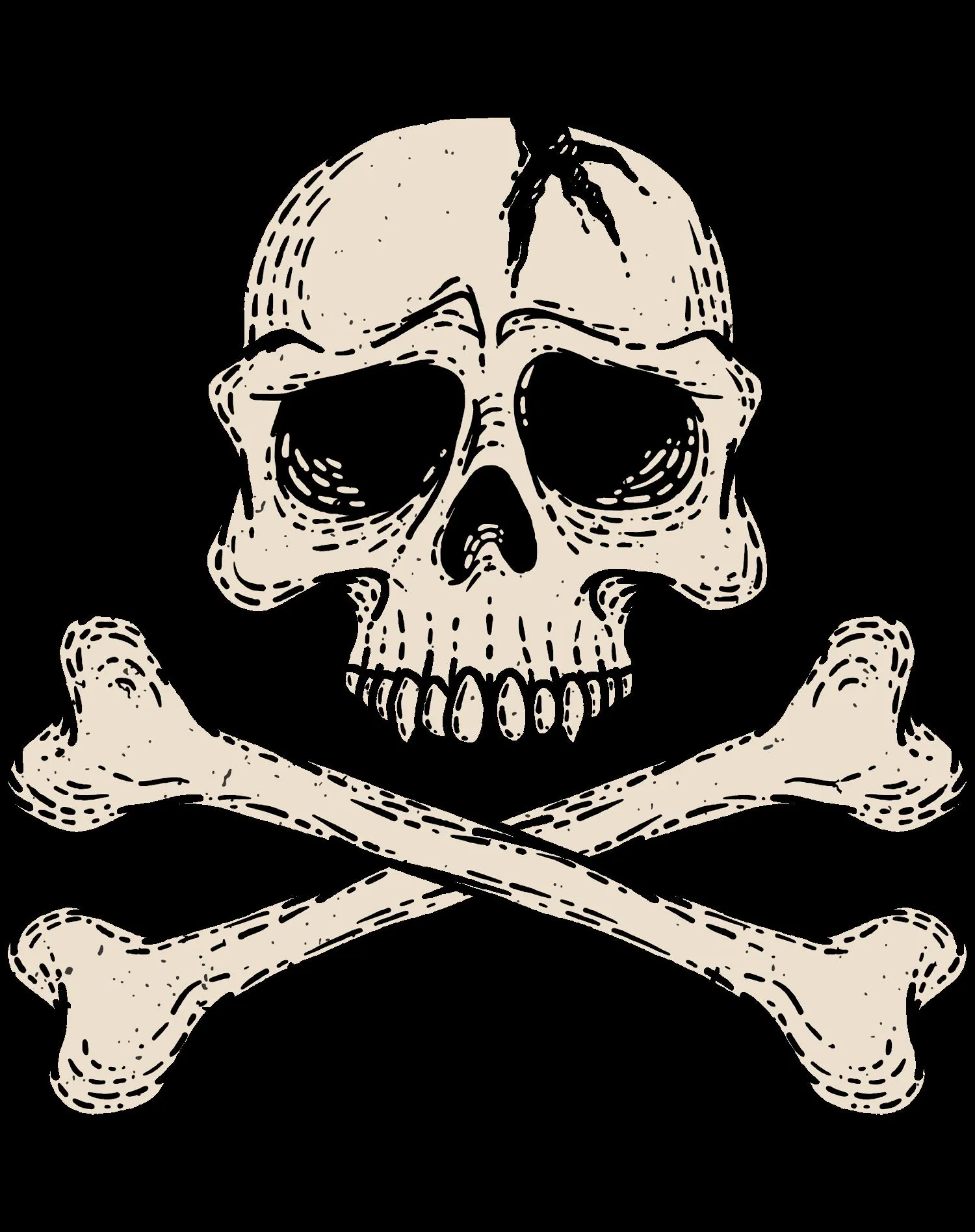 Halloween Horror Pirate Skull And Crossbones Edgy Cool Scary Youth T-shirt