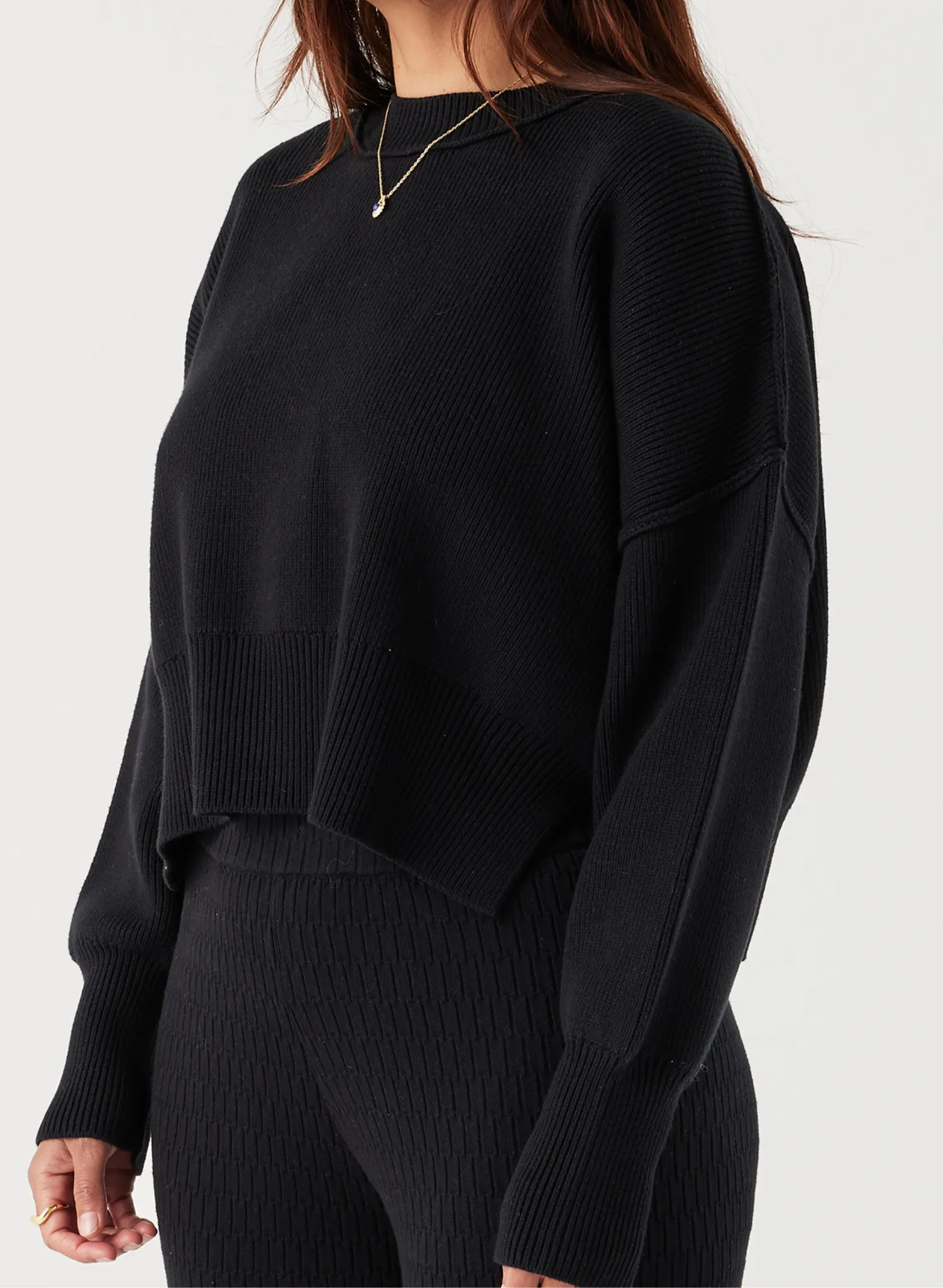 Harlo Cropped Sweater - Black