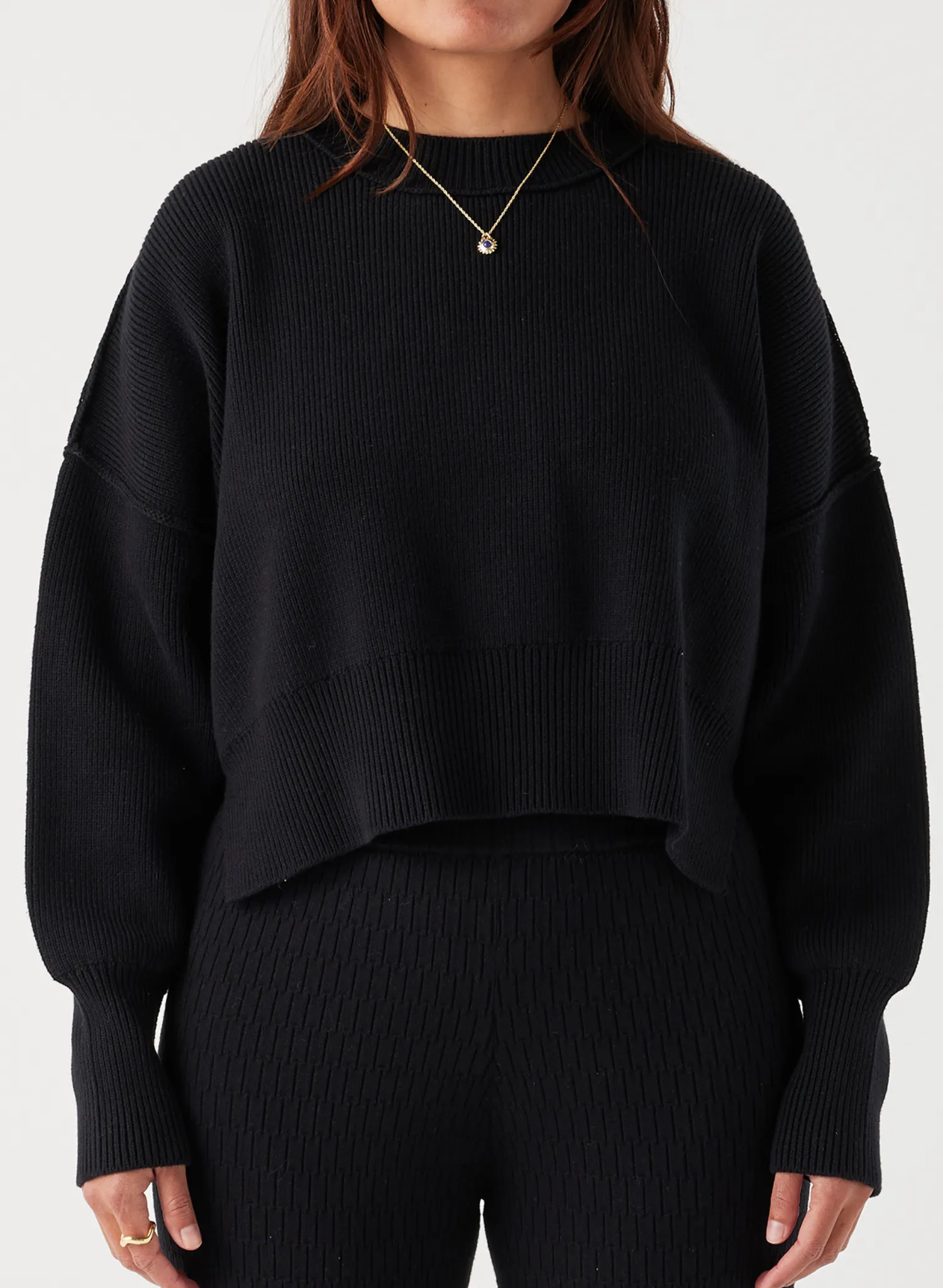 Harlo Cropped Sweater - Black