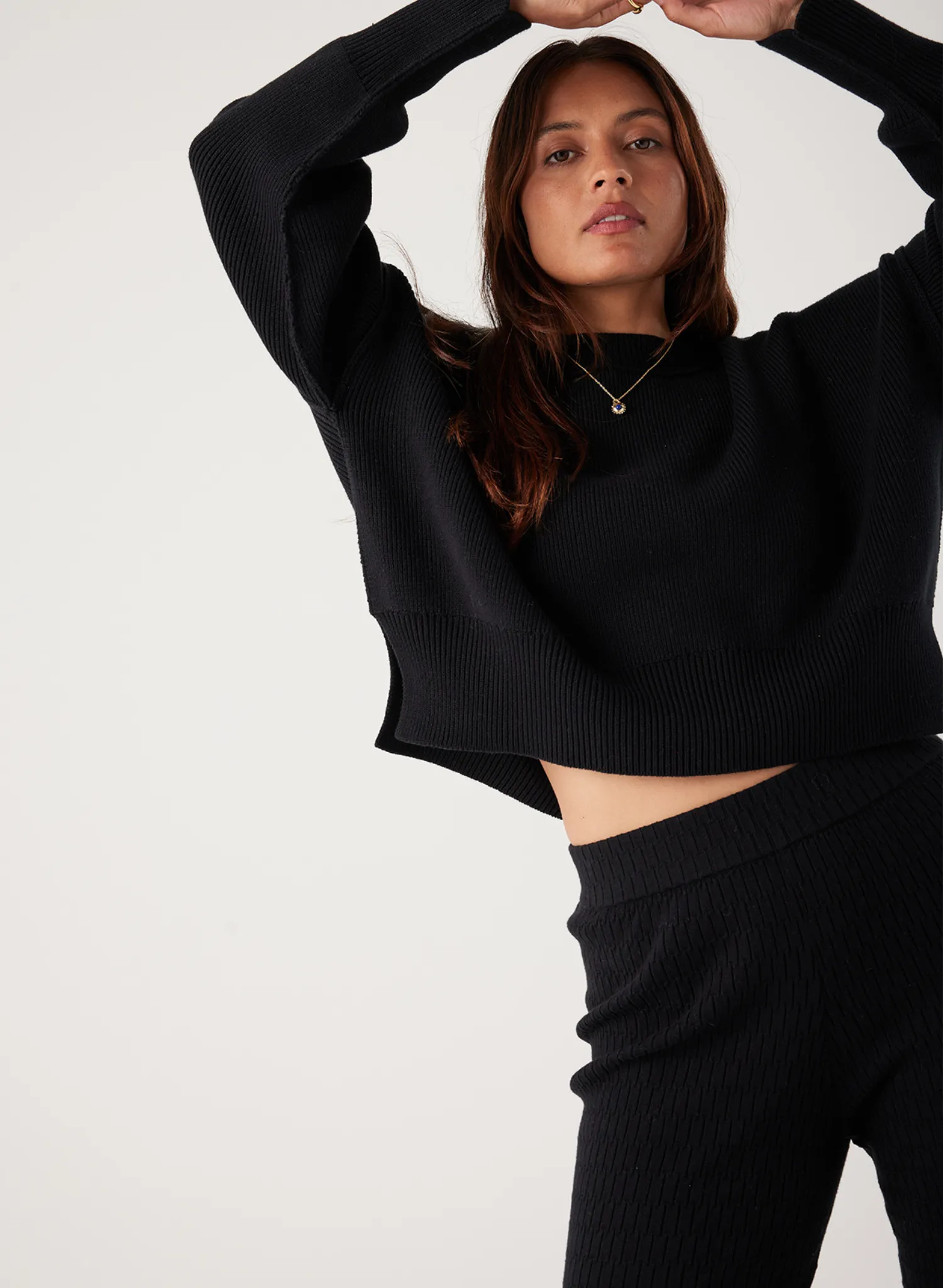 Harlo Cropped Sweater - Black