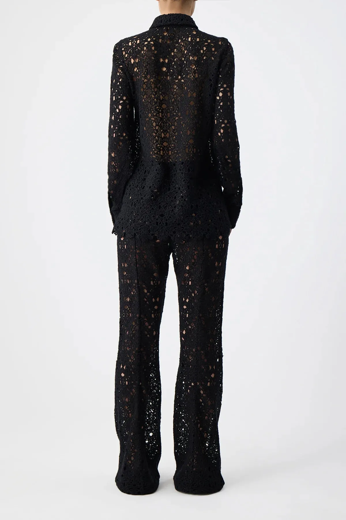 Heath Shirt in Black Cashmere Lace