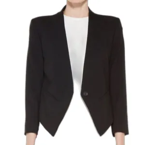 Helmut Helmut Lang Gala Tux Blazer Sz XS Collarless Black Cropped Minimalist