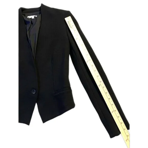 Helmut Helmut Lang Gala Tux Blazer Sz XS Collarless Black Cropped Minimalist