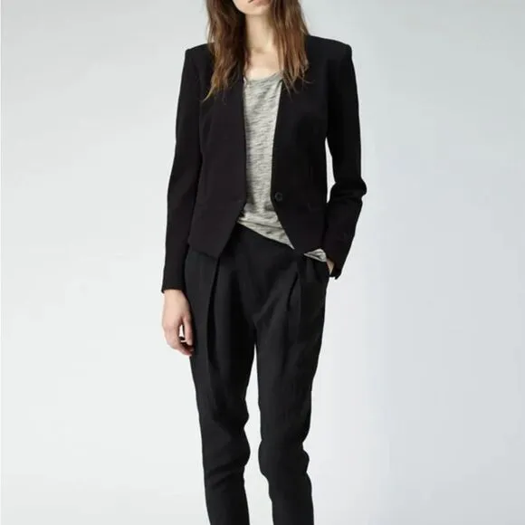 Helmut Helmut Lang Gala Tux Blazer Sz XS Collarless Black Cropped Minimalist