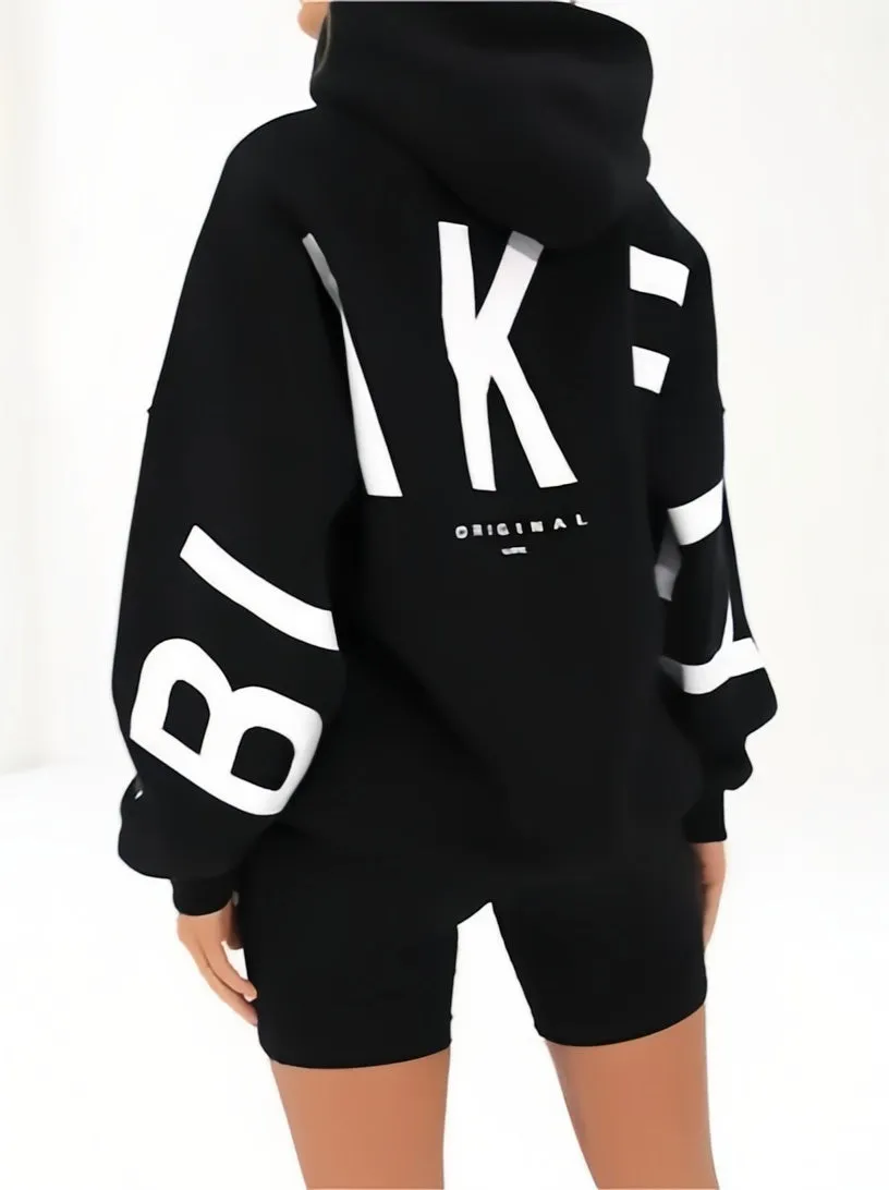 Hip hop oversize hoodie with letter print