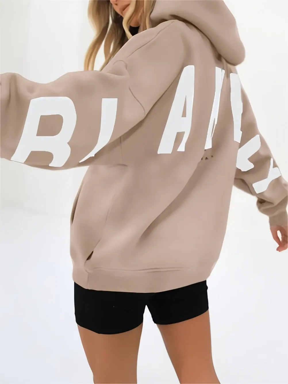 Hip hop oversize hoodie with letter print