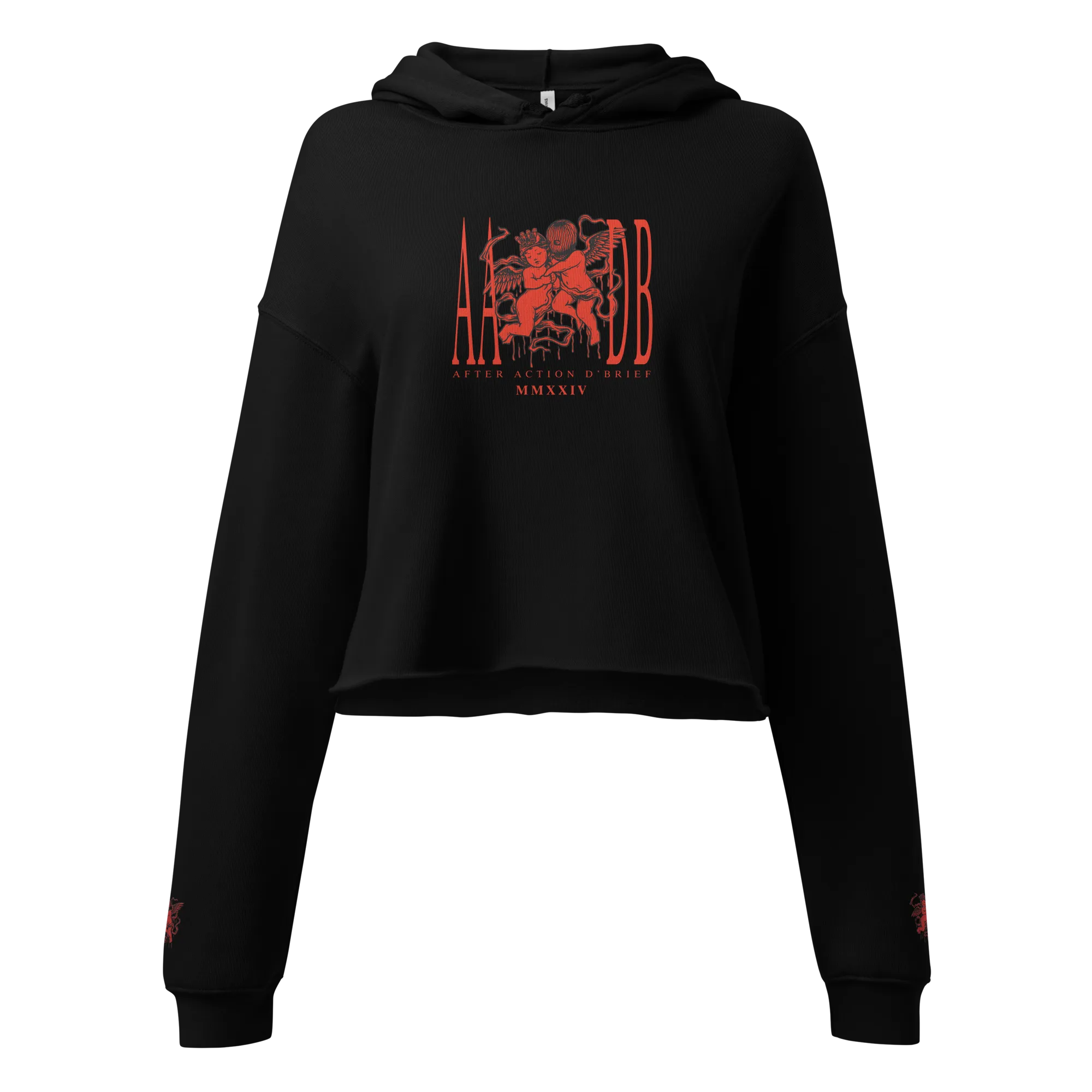 Hustle and Pray  Cherub Love Ladies Cropped Hoodie