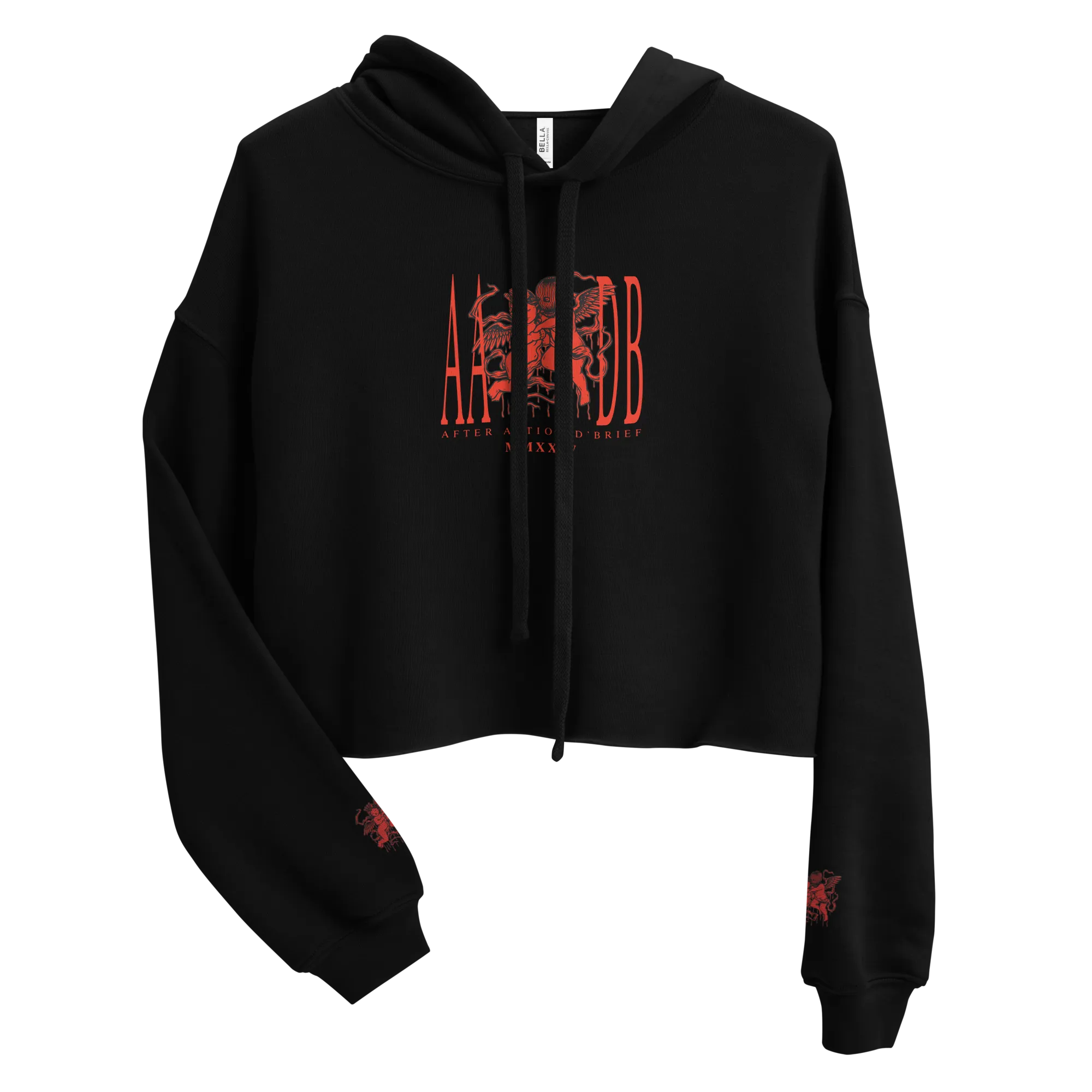 Hustle and Pray  Cherub Love Ladies Cropped Hoodie