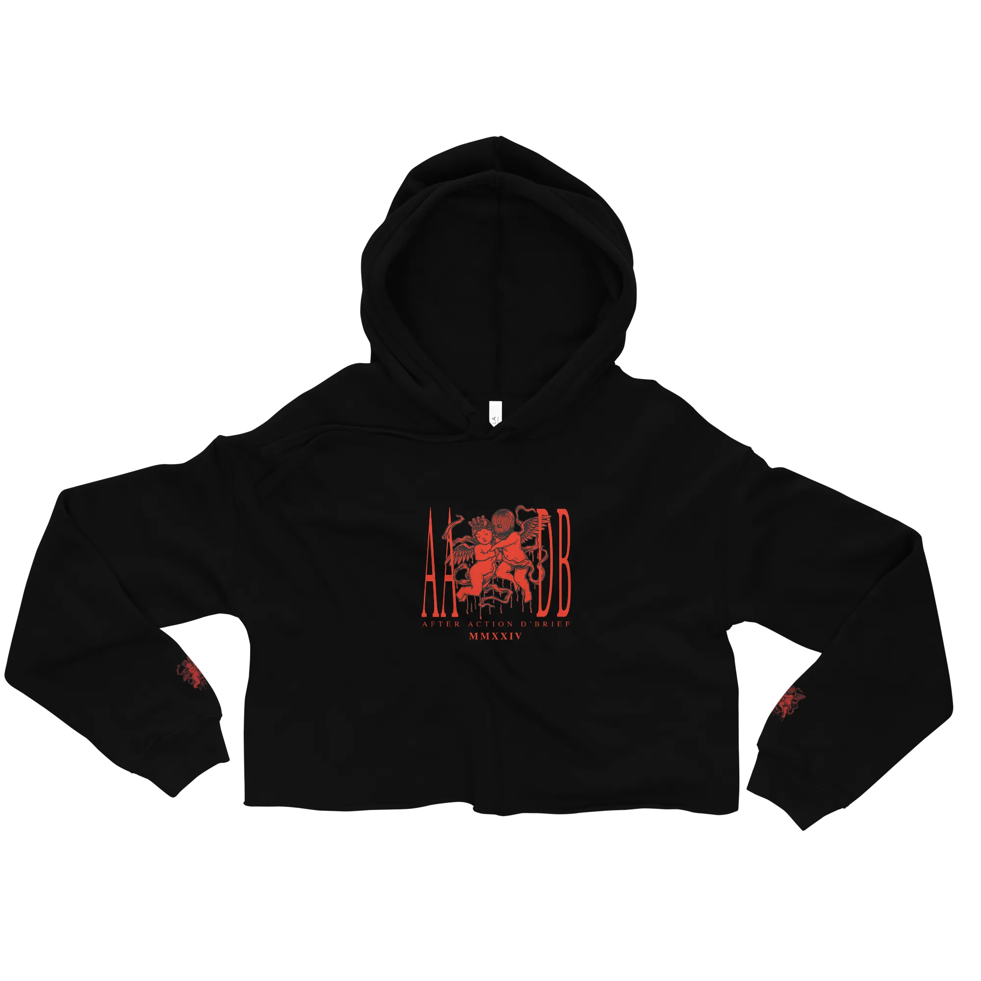 Hustle and Pray  Cherub Love Ladies Cropped Hoodie