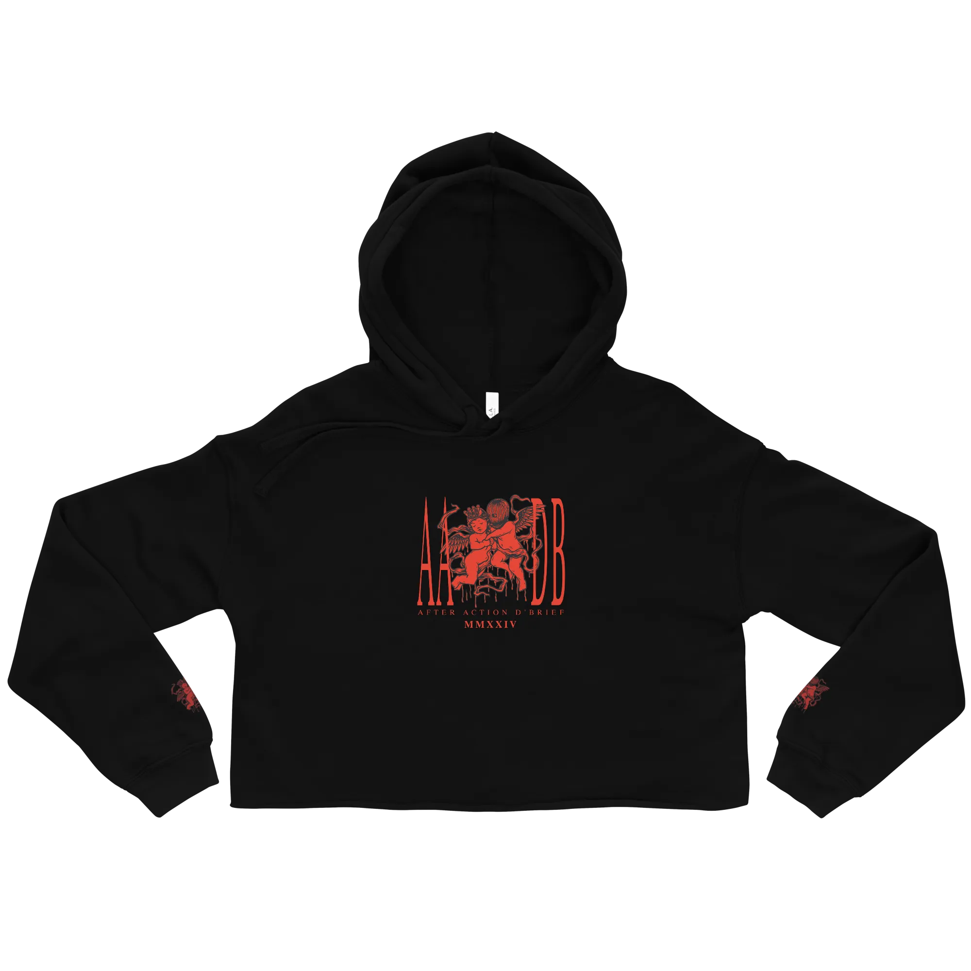 Hustle and Pray  Cherub Love Ladies Cropped Hoodie