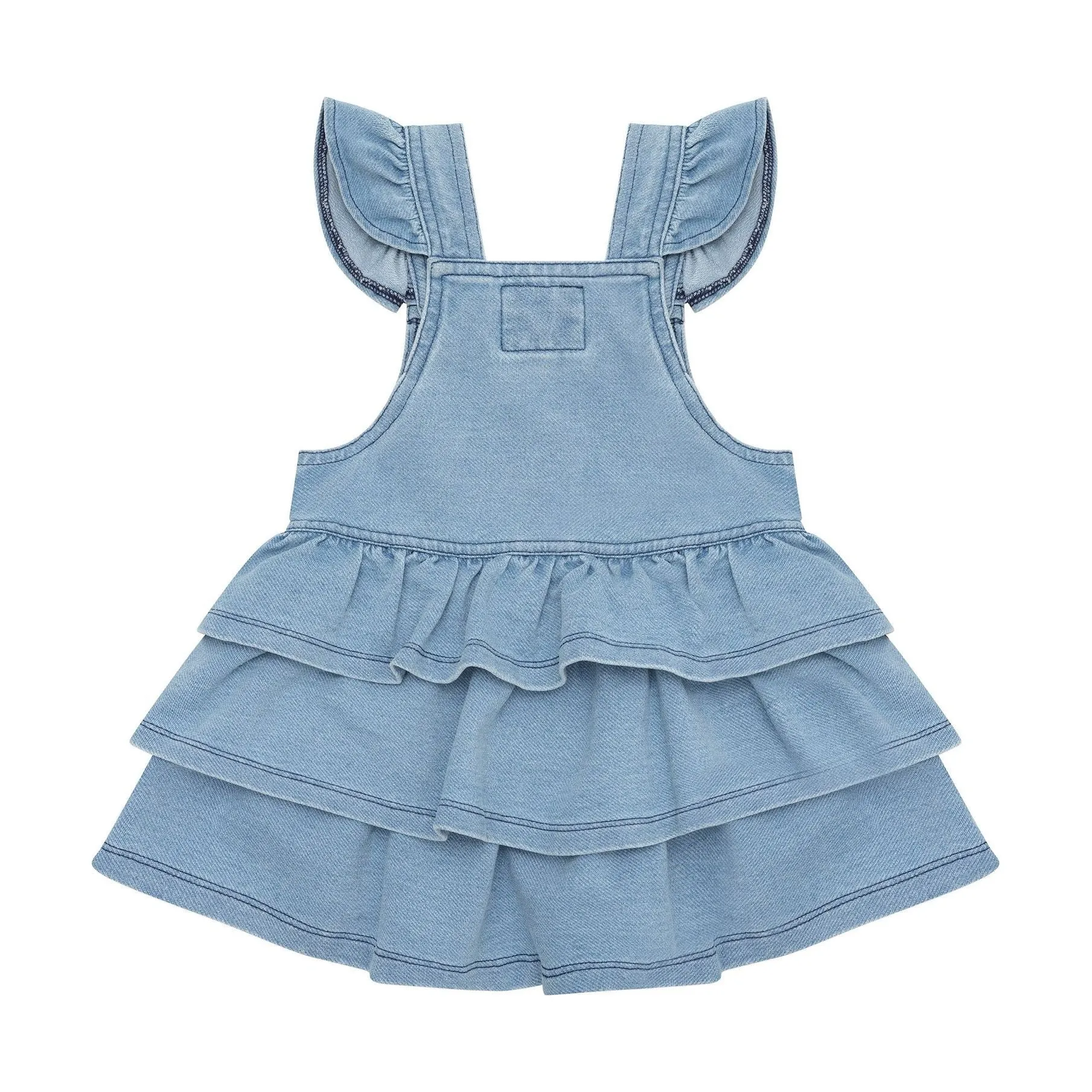 Huxbear Knit Denim Frill Pinafore