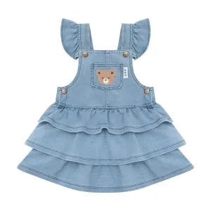 Huxbear Knit Denim Frill Pinafore