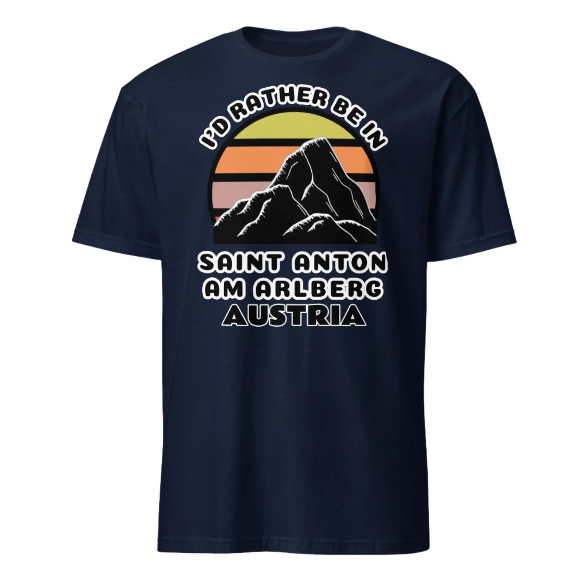 I'd Rather Be in St. Anton am Arlberg T-Shirt, Vintage Sunset Mountain