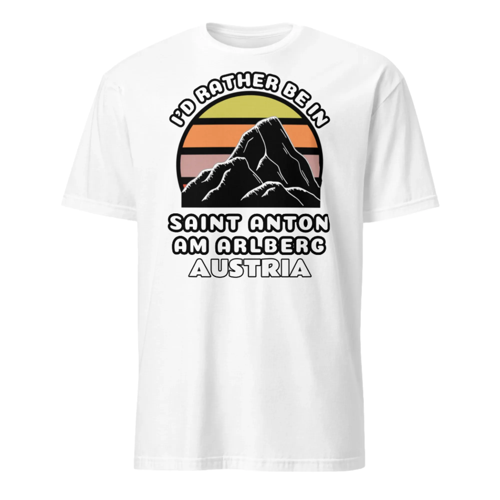 I'd Rather Be in St. Anton am Arlberg T-Shirt, Vintage Sunset Mountain
