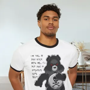 Intensive Care Bear Typographical Art Unisex Cotton Ringer T-Shirt