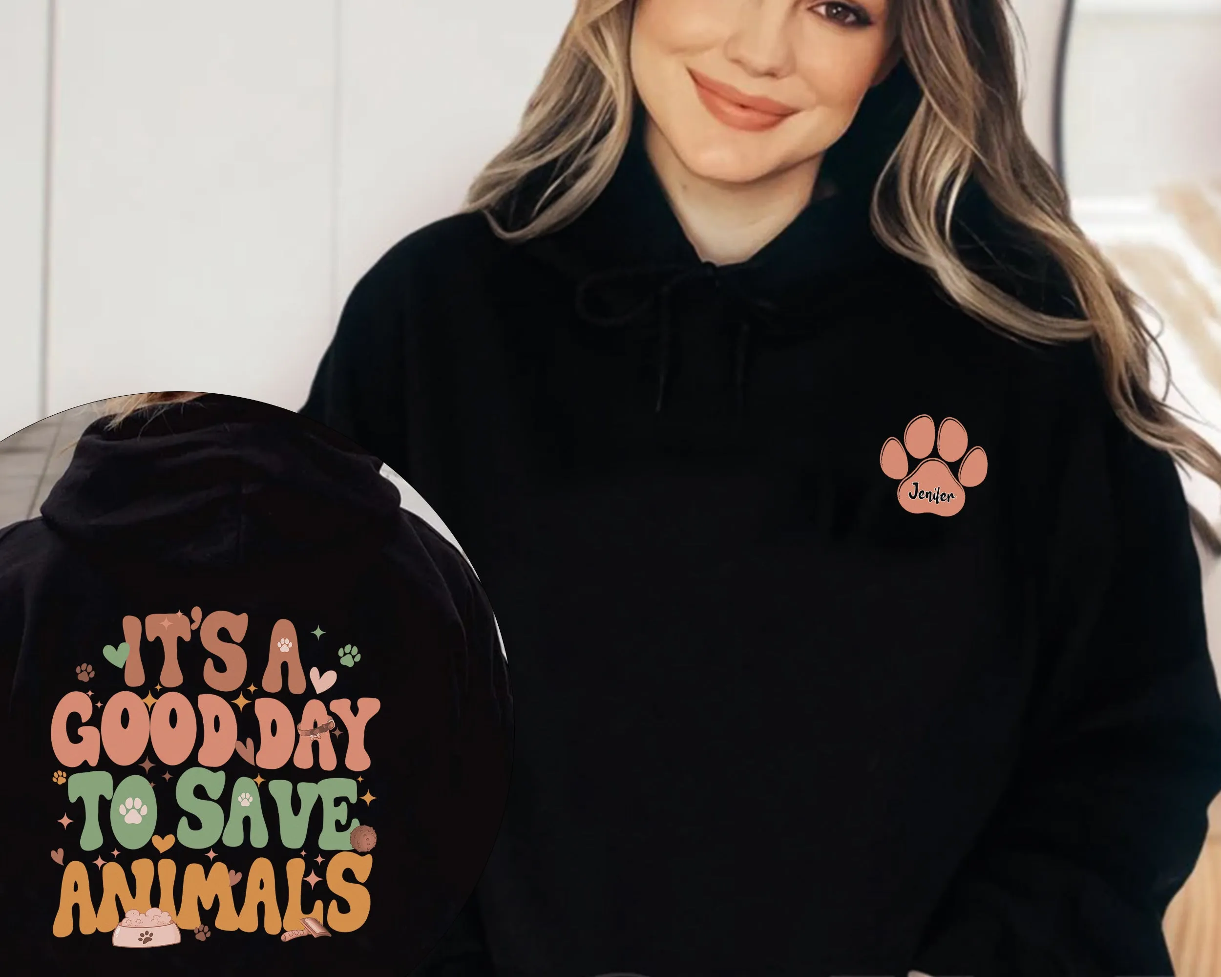 It’s A Good Day To Save Animals Hoodie, Vet Tech Crewneck, Vet School Gifts, Gift For Veterinarian, Dog Lover, Cat Lover, Dog Paw
