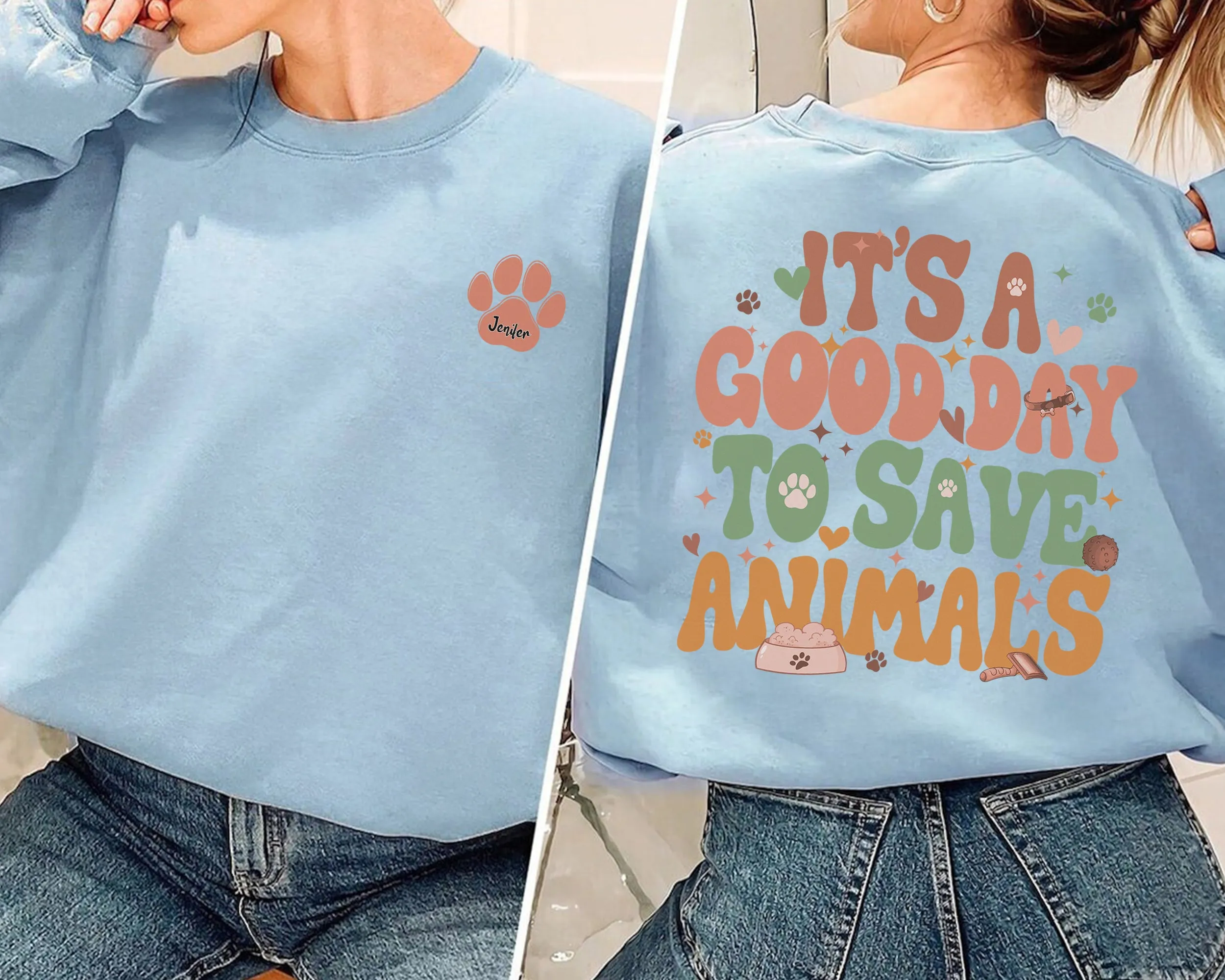 It’s A Good Day To Save Animals Sweatshirt, Vet Tech Crewneck, Vet School Gifts, Gift For Veterinarian, Dog Lover, Cat Lover, Dog Paw