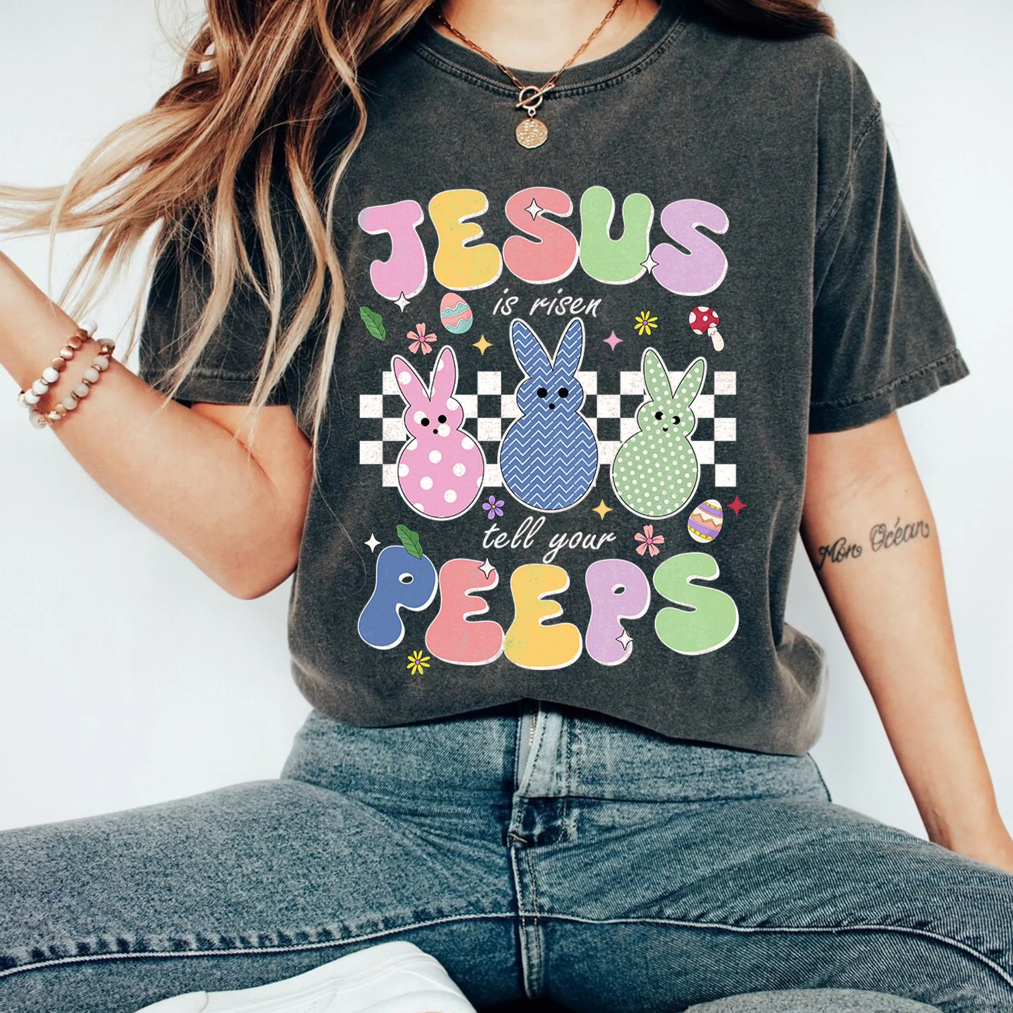 Jesus Is Risen Tell Your Peeps Shirt, Easter Christian Kids Shirt, Jesus Easter Shirt, He is Risen Shirt, Religious Easter Shirt