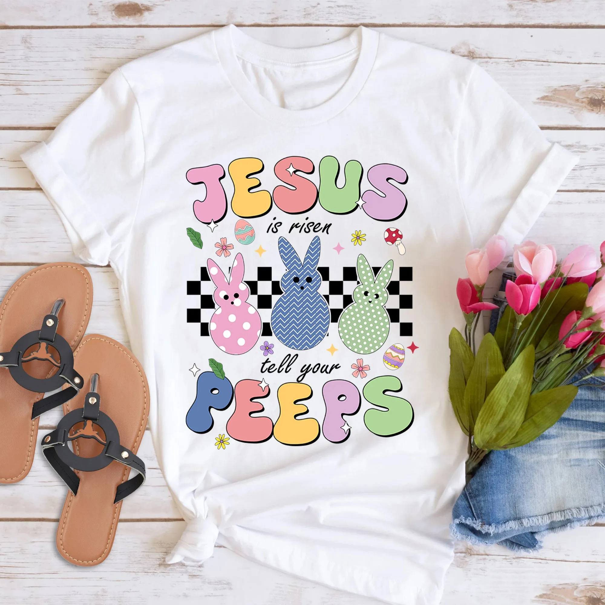 Jesus Is Risen Tell Your Peeps Shirt, Easter Christian Kids Shirt, Jesus Easter Shirt, He is Risen Shirt, Religious Easter Shirt