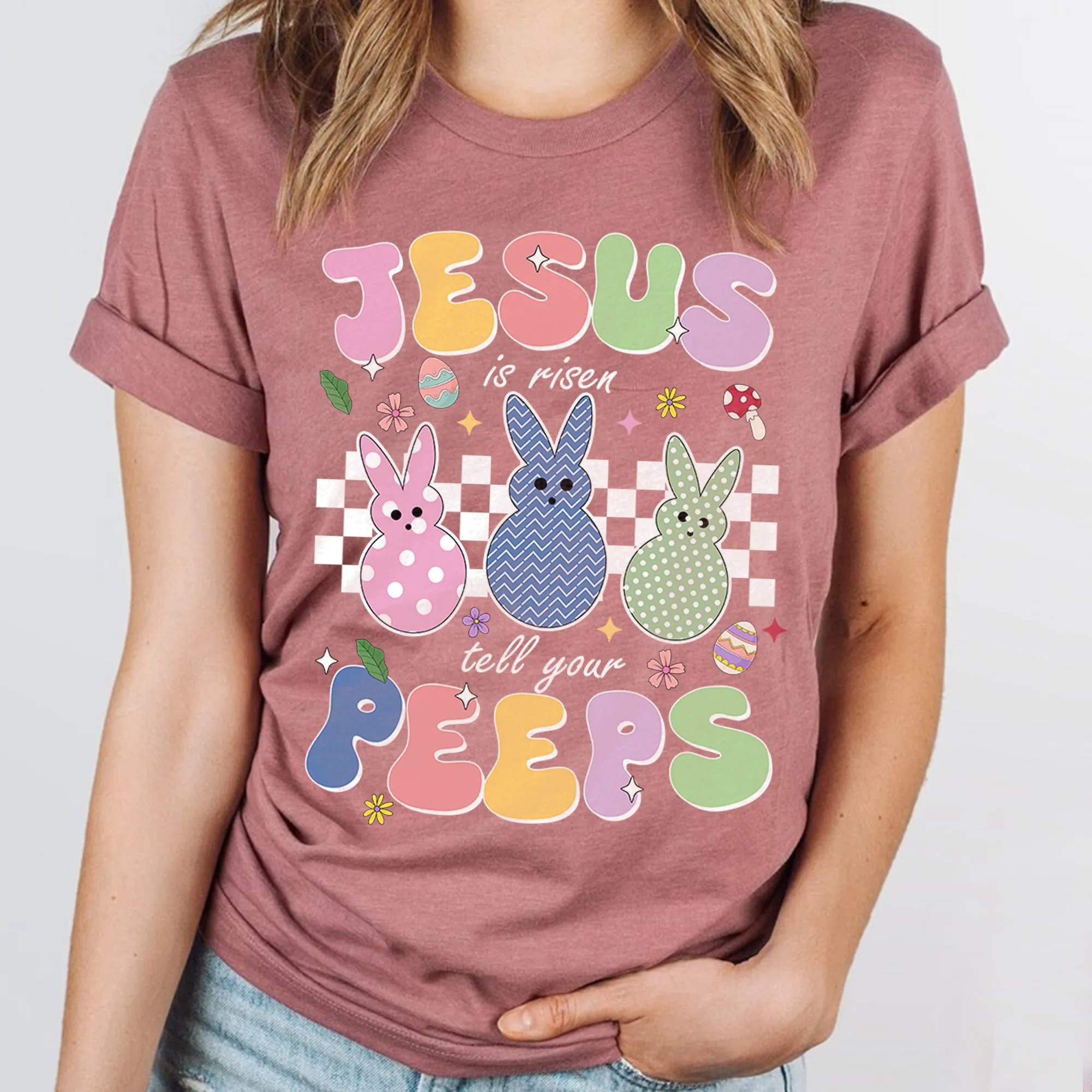 Jesus Is Risen Tell Your Peeps Shirt, Easter Christian Kids Shirt, Jesus Easter Shirt, He is Risen Shirt, Religious Easter Shirt