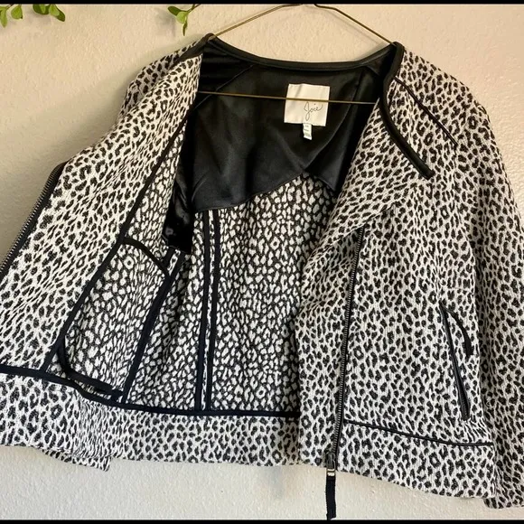 Joie Leopard Print Moto Jacket