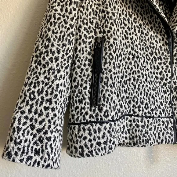 Joie Leopard Print Moto Jacket