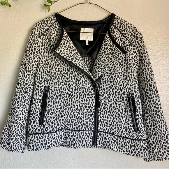 Joie Leopard Print Moto Jacket