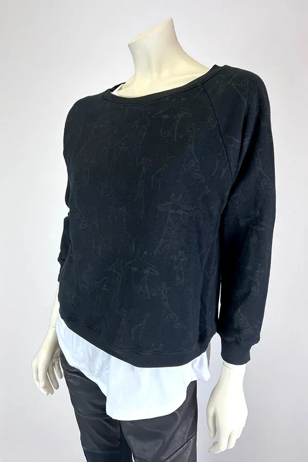 Kate Perry Projects Black on Black Giraffe Print Jumper