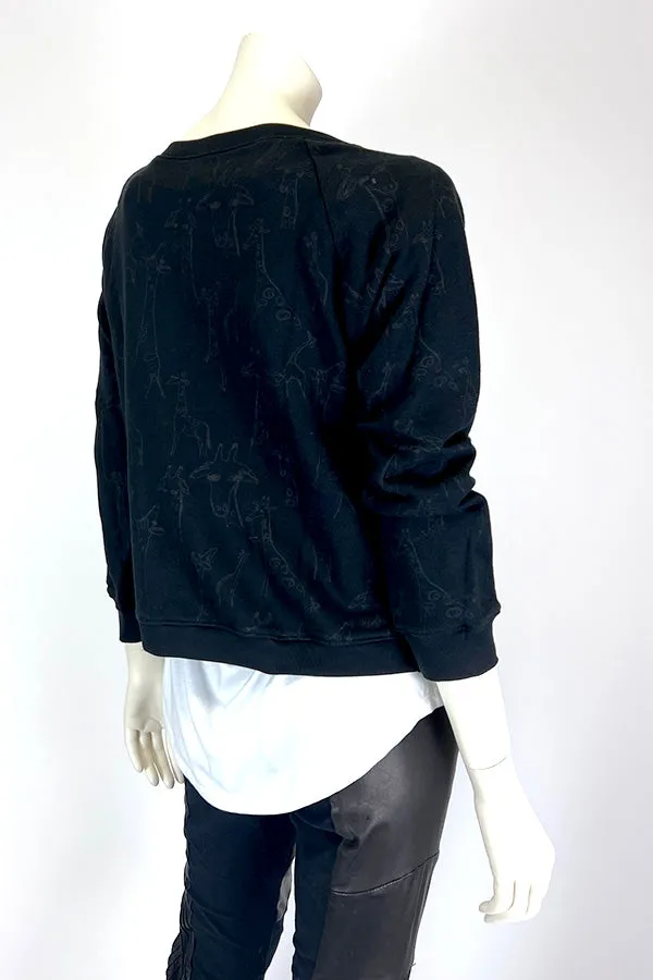Kate Perry Projects Black on Black Giraffe Print Jumper