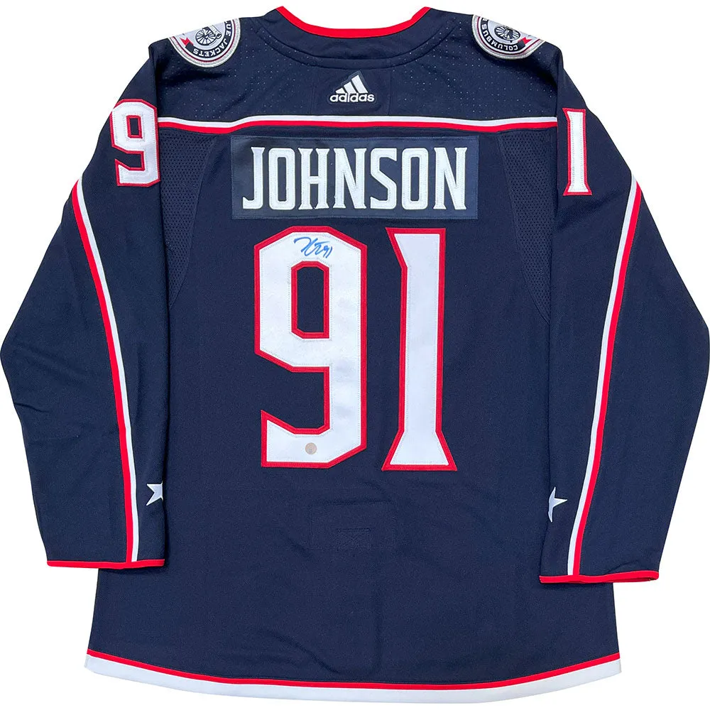 Kent Johnson Autographed Columbus Blue Jackets Pro Jersey