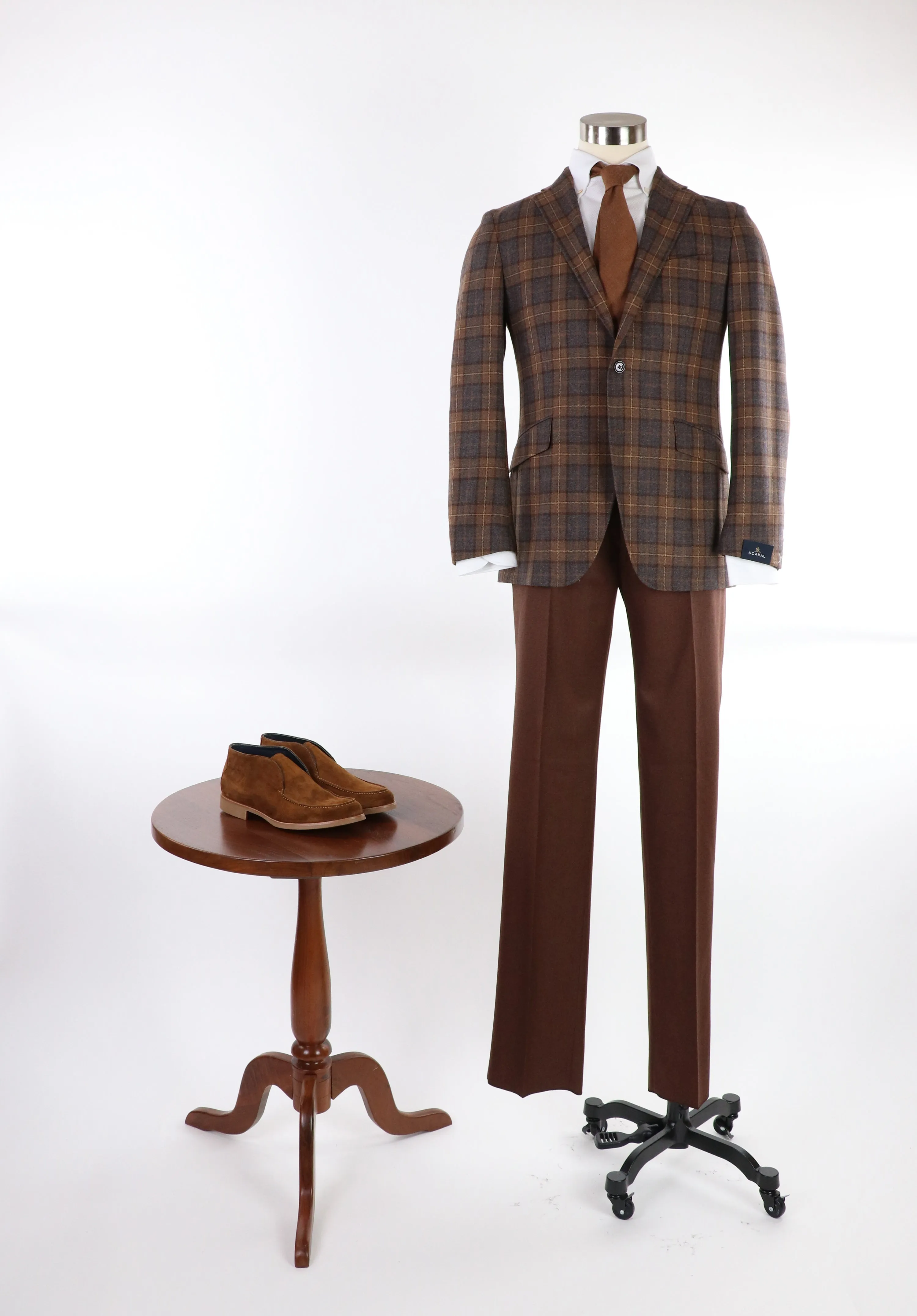 Kenton Unconstructed Sportcoat in Grey/Tan Plaid
