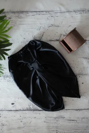 Klingaru Black Satin Kanha Dhoti for Kurtas