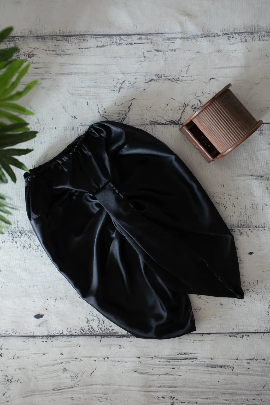 Klingaru Black Satin Kanha Dhoti for Kurtas