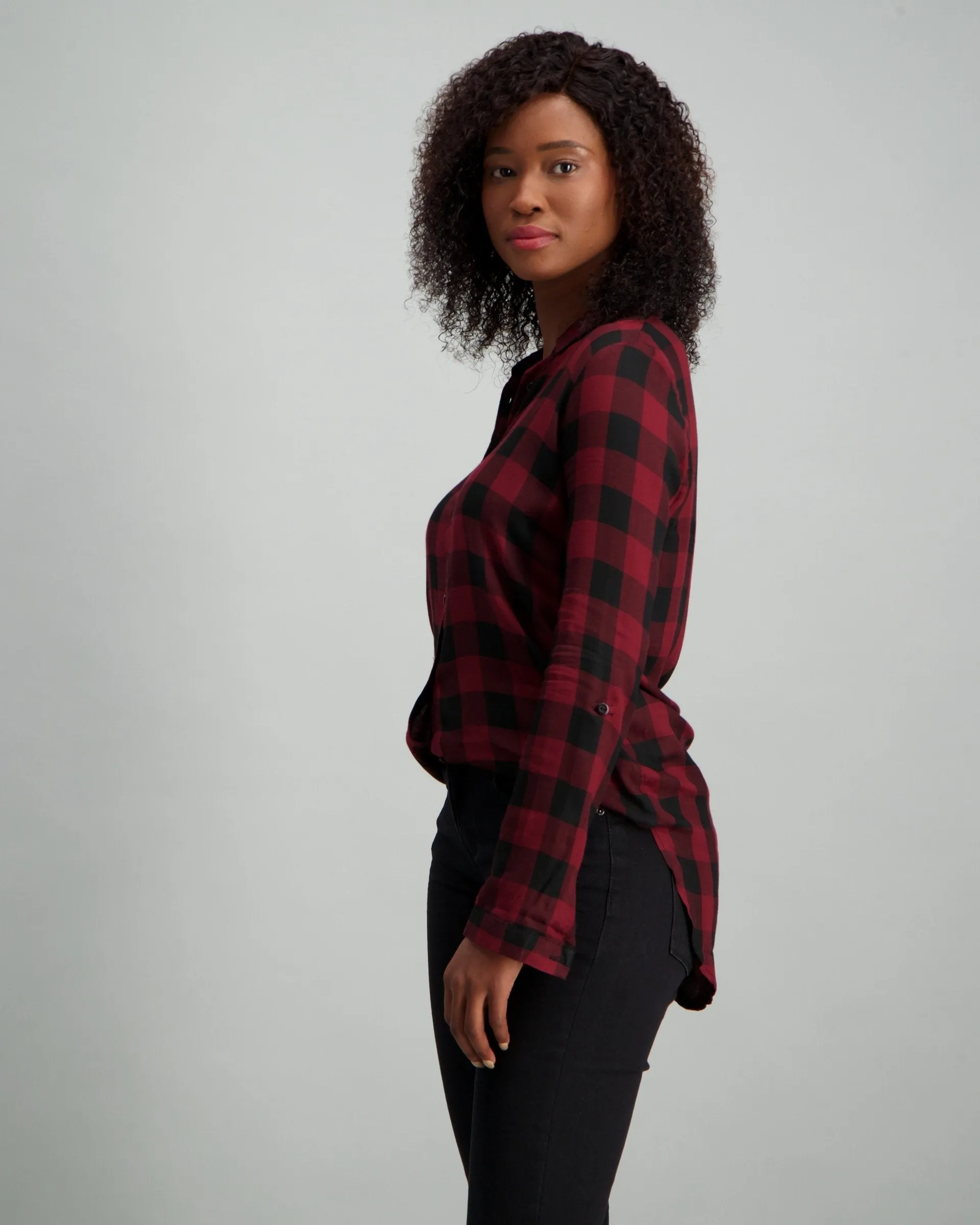 Ladies Check Shirt - Berry