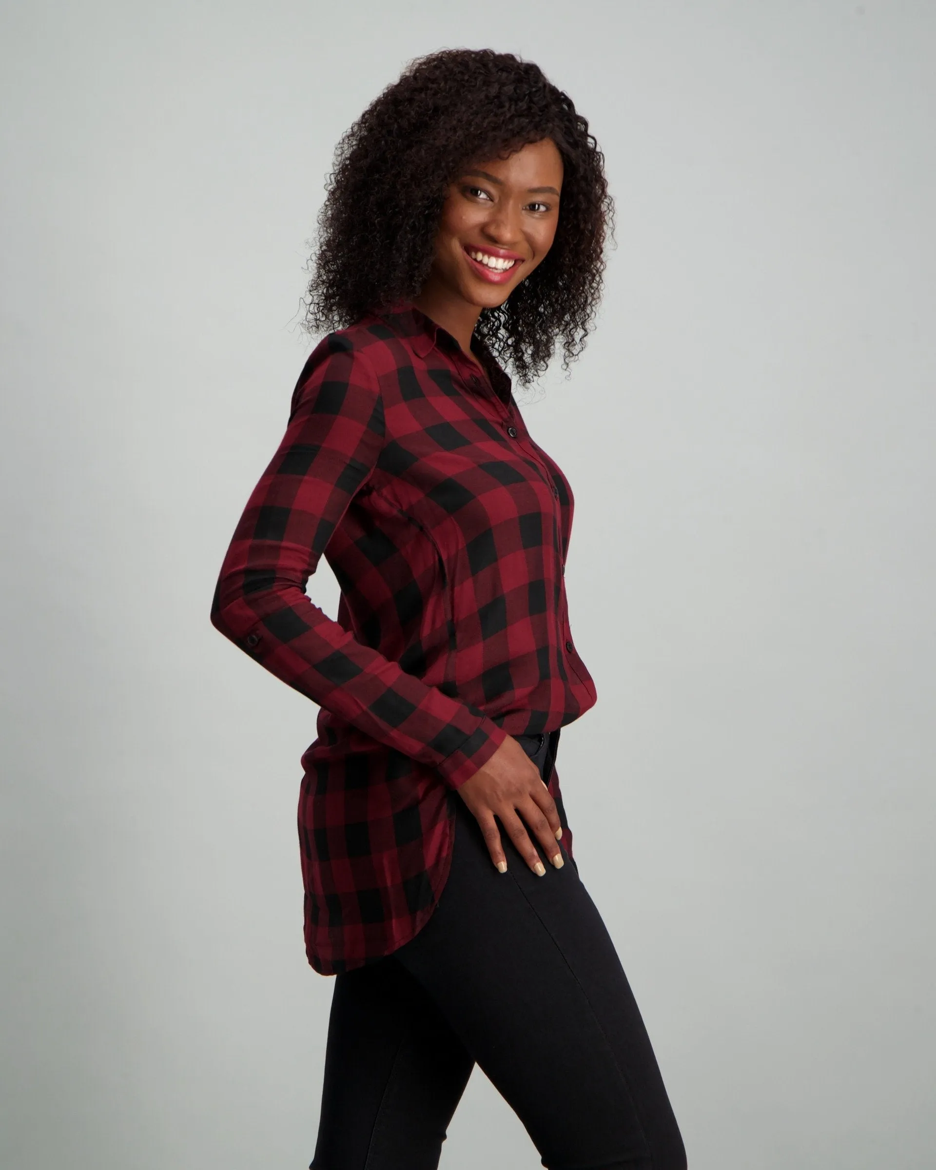 Ladies Check Shirt - Berry