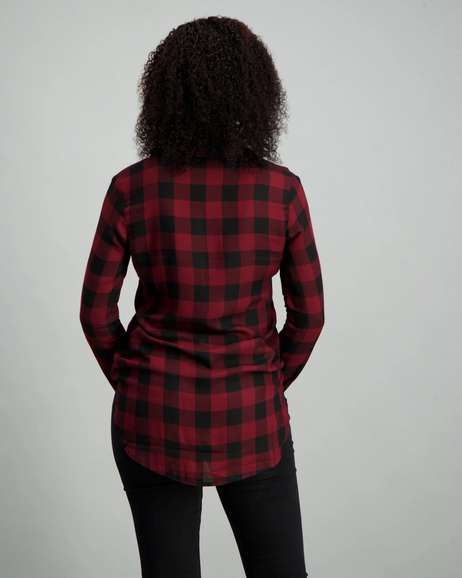 Ladies Check Shirt - Berry