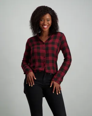 Ladies Check Shirt - Berry