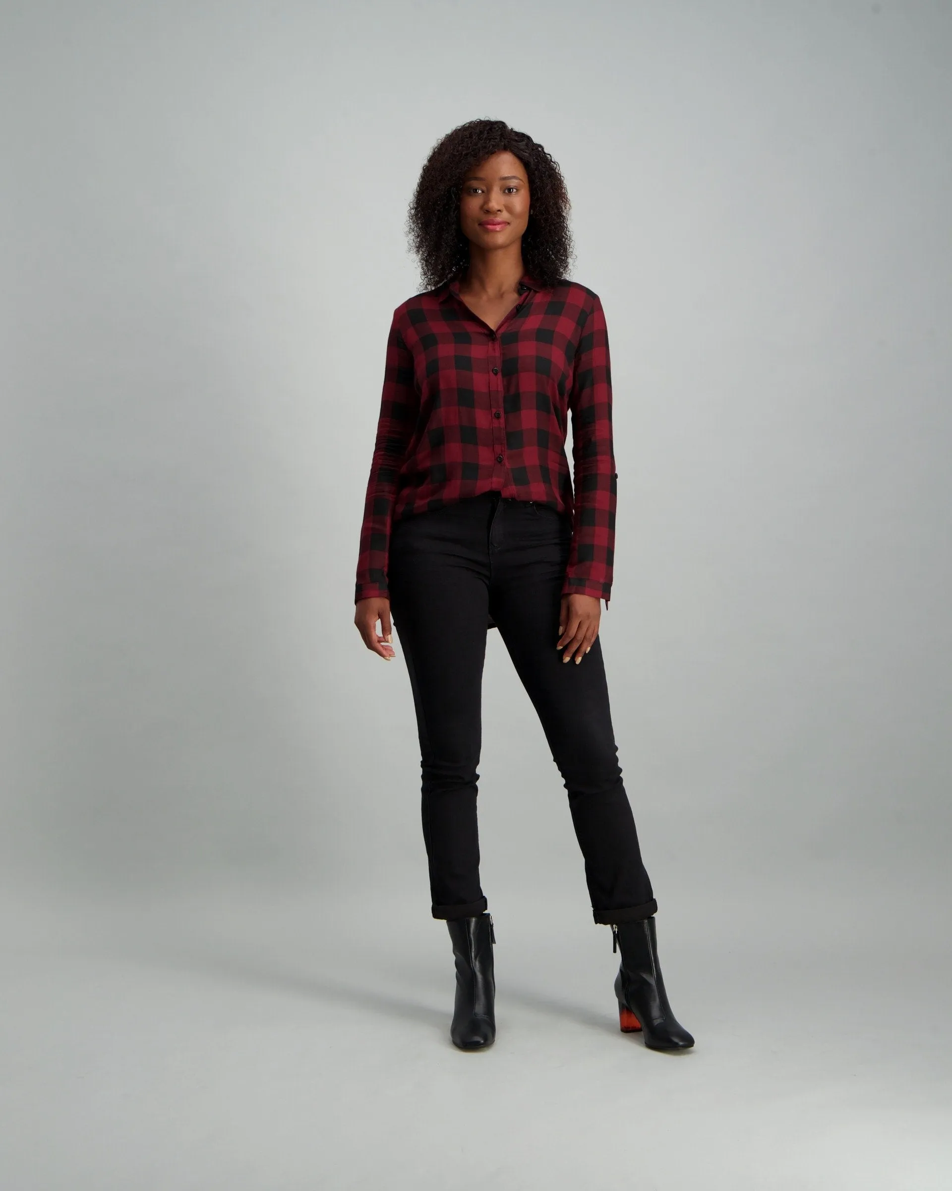 Ladies Check Shirt - Berry
